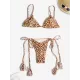 Padded Back Cross Bandage Hollow Tasseled Spaghetti-Neck Bikini Swimsuit Padded Back Cross Bandage Hollow Tasseled Spaghetti-Neck Bikini Swimsuit
