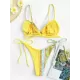 Backless Bandage Floral Printed Padded Spaghetti-Neck Bikini Swimsuit Backless Bandage Floral Printed Padded Spaghetti-Neck Bikini Swimsuit