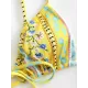 Backless Bandage Floral Printed Padded Spaghetti-Neck Bikini Swimsuit Backless Bandage Floral Printed Padded Spaghetti-Neck Bikini Swimsuit
