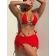 Three-piece Suit Backless Bandage Leopard Halter-Neck Reversible Bikini Swimsuit Three-piece Suit Backless Bandage Leopard Halter-Neck Reversible Bikini Swimsuit