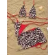 Three-piece Suit Backless Bandage Leopard Halter-Neck Reversible Bikini Swimsuit Three-piece Suit Backless Bandage Leopard Halter-Neck Reversible Bikini Swimsuit