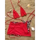 Three-piece Suit Backless Bandage Leopard Halter-Neck Reversible Bikini Swimsuit Three-piece Suit Backless Bandage Leopard Halter-Neck Reversible Bikini Swimsuit