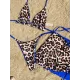 Three-piece Suit Backless Bandage Leopard Halter-Neck Reversible Bikini Swimsuit Three-piece Suit Backless Bandage Leopard Halter-Neck Reversible Bikini Swimsuit