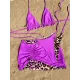 Three-piece Suit Backless Bandage Leopard Halter-Neck Reversible Bikini Swimsuit Three-piece Suit Backless Bandage Leopard Halter-Neck Reversible Bikini Swimsuit