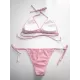 Padded Backless Bandage Checkerboard Solid Color Bikini Swimsuit Padded Backless Bandage Checkerboard Solid Color Bikini Swimsuit
