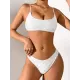 Padded Checkerboard Hollow Spaghetti-Neck Bikini Swimsuit Padded Checkerboard Hollow Spaghetti-Neck Bikini Swimsuit