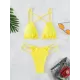 Backless Belly-Hollow Solid Color Padded Bikini Swimsuit Backless Belly-Hollow Solid Color Padded Bikini Swimsuit