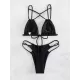 Backless Belly-Hollow Solid Color Padded Bikini Swimsuit Backless Belly-Hollow Solid Color Padded Bikini Swimsuit