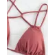 Backless Belly-Hollow Solid Color Padded Bikini Swimsuit Backless Belly-Hollow Solid Color Padded Bikini Swimsuit