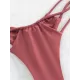 Backless Belly-Hollow Solid Color Padded Bikini Swimsuit Backless Belly-Hollow Solid Color Padded Bikini Swimsuit