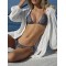 Backless Bandage Solid Color Padded Halter-Neck Bikini Swimsuit