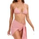 Three-piece Set Padded Backless Solid Color Halter-Neck Bikini Swimsuit Three-piece Set Padded Backless Solid Color Halter-Neck Bikini Swimsuit
