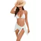 Three-piece Set Padded Backless Solid Color Halter-Neck Bikini Swimsuit Three-piece Set Padded Backless Solid Color Halter-Neck Bikini Swimsuit