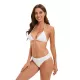 Three-piece Set Padded Backless Solid Color Halter-Neck Bikini Swimsuit Three-piece Set Padded Backless Solid Color Halter-Neck Bikini Swimsuit