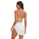 Three-piece Set Padded Backless Solid Color Halter-Neck Bikini Swimsuit Three-piece Set Padded Backless Solid Color Halter-Neck Bikini Swimsuit