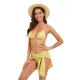 Three-piece Set Padded Backless Solid Color Halter-Neck Bikini Swimsuit Three-piece Set Padded Backless Solid Color Halter-Neck Bikini Swimsuit