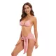 Three-piece Set Padded Backless Solid Color Halter-Neck Bikini Swimsuit Three-piece Set Padded Backless Solid Color Halter-Neck Bikini Swimsuit