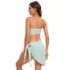 Three-piece Set Padded Backless Solid Color Halter-Neck Bikini Swimsuit Three-piece Set Padded Backless Solid Color Halter-Neck Bikini Swimsuit