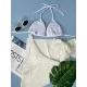 Three-piece Set Padded Backless Solid Color Halter-Neck Bikini Swimsuit Three-piece Set Padded Backless Solid Color Halter-Neck Bikini Swimsuit