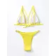 Backless Hollow Solid Color Padded Spaghetti-Neck Bikini Swimsuit Backless Hollow Solid Color Padded Spaghetti-Neck Bikini Swimsuit