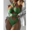 Padded Bandage Hollow Halter-Neck Bikini Swimsuit