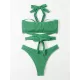 Padded Bandage Hollow Halter-Neck Bikini Swimsuit Padded Bandage Hollow Halter-Neck Bikini Swimsuit