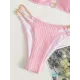 Padded Backless Bandage Belly-Hollow Chains Halter-Neck Bikini Swimsuit Padded Backless Bandage Belly-Hollow Chains Halter-Neck Bikini Swimsuit