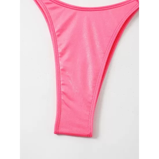 Padded Backless Bandage Hollow Halter-Neck Bikini Swimsuit Padded Backless Bandage Hollow Halter-Neck Bikini Swimsuit