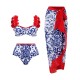 Appliques Floral Two Pieces Bikini Swimsuit Appliques Floral Two Pieces Bikini Swimsuit