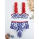 Appliques Floral Two Pieces Bikini Swimsuit Appliques Floral Two Pieces Bikini Swimsuit