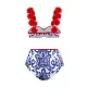 Appliques Floral Two Pieces Bikini Swimsuit Appliques Floral Two Pieces Bikini Swimsuit