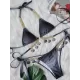 Padded Bandage Chains Shell Color-Block Bikini Swimsuit Padded Bandage Chains Shell Color-Block Bikini Swimsuit