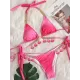 Padded Bandage Chains Shell Color-Block Bikini Swimsuit Padded Bandage Chains Shell Color-Block Bikini Swimsuit