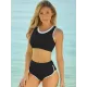 Round Neck Two Pieces Bikini Set Round Neck Two Pieces Bikini Set