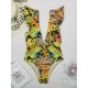Falbala V-Neck One-Piece Swimsuit Falbala V-Neck One-Piece Swimsuit