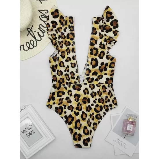 Falbala V-Neck One-Piece Swimsuit Falbala V-Neck One-Piece Swimsuit