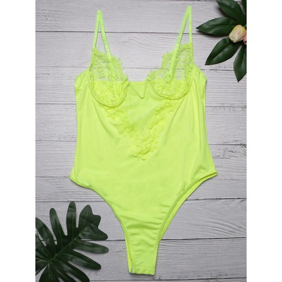 Lace Split-Joint One-Piece Teddy Lingerie Lace Split-Joint One-Piece Teddy Lingerie