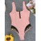 Zipper Front Seamless One Piece Swimsuit