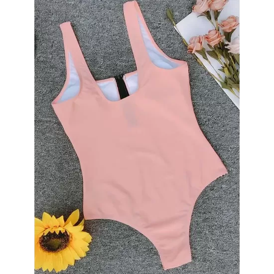 Zipper Front Seamless One Piece Swimsuit Zipper Front Seamless One Piece Swimsuit