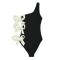One-Shoulder Solid Bowknot One-Piece Bikini Swimsuit