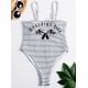 Striped Backless One-Piece Swimsuit Striped Backless One-Piece Swimsuit