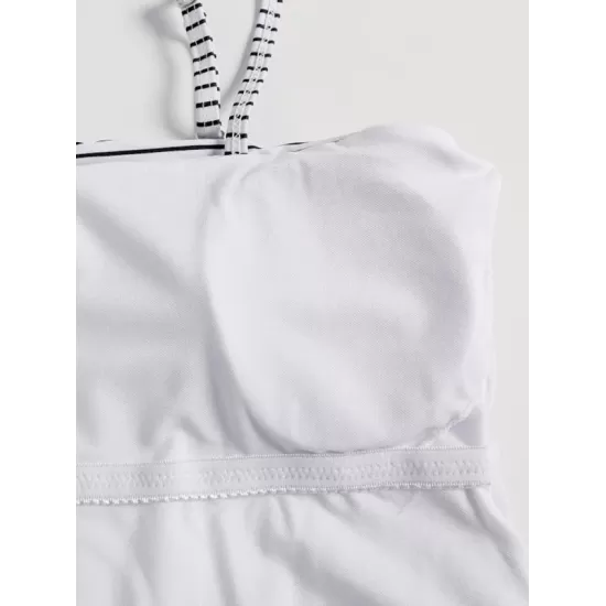 Striped Backless One-Piece Swimsuit Striped Backless One-Piece Swimsuit