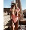 Deep V-Neck Short Sleeves One-Piece Swimwear