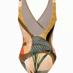 Floral V-Neck Floral One Piece Swimsuit