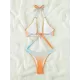 Padded Belly-Hollow Gradient Hollow Halter-Neck One-Piece Swimwear Padded Belly-Hollow Gradient Hollow Halter-Neck One-Piece Swimwear
