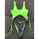 Hollow Tasseled Color-Block One-Piece Swimwear Hollow Tasseled Color-Block One-Piece Swimwear