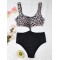 Sleeveless Leopard Print Split-Joint Monokini Swimwear