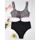 Sleeveless Leopard Print Split-Joint Monokini Swimwear Sleeveless Leopard Print Split-Joint Monokini Swimwear