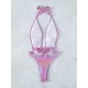 Solid Color Backless Padded Halter-Neck One-Piece Swimwear Solid Color Backless Padded Halter-Neck One-Piece Swimwear