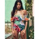 Off-The-Shoulder Floral One-Piece Swimwear Off-The-Shoulder Floral One-Piece Swimwear